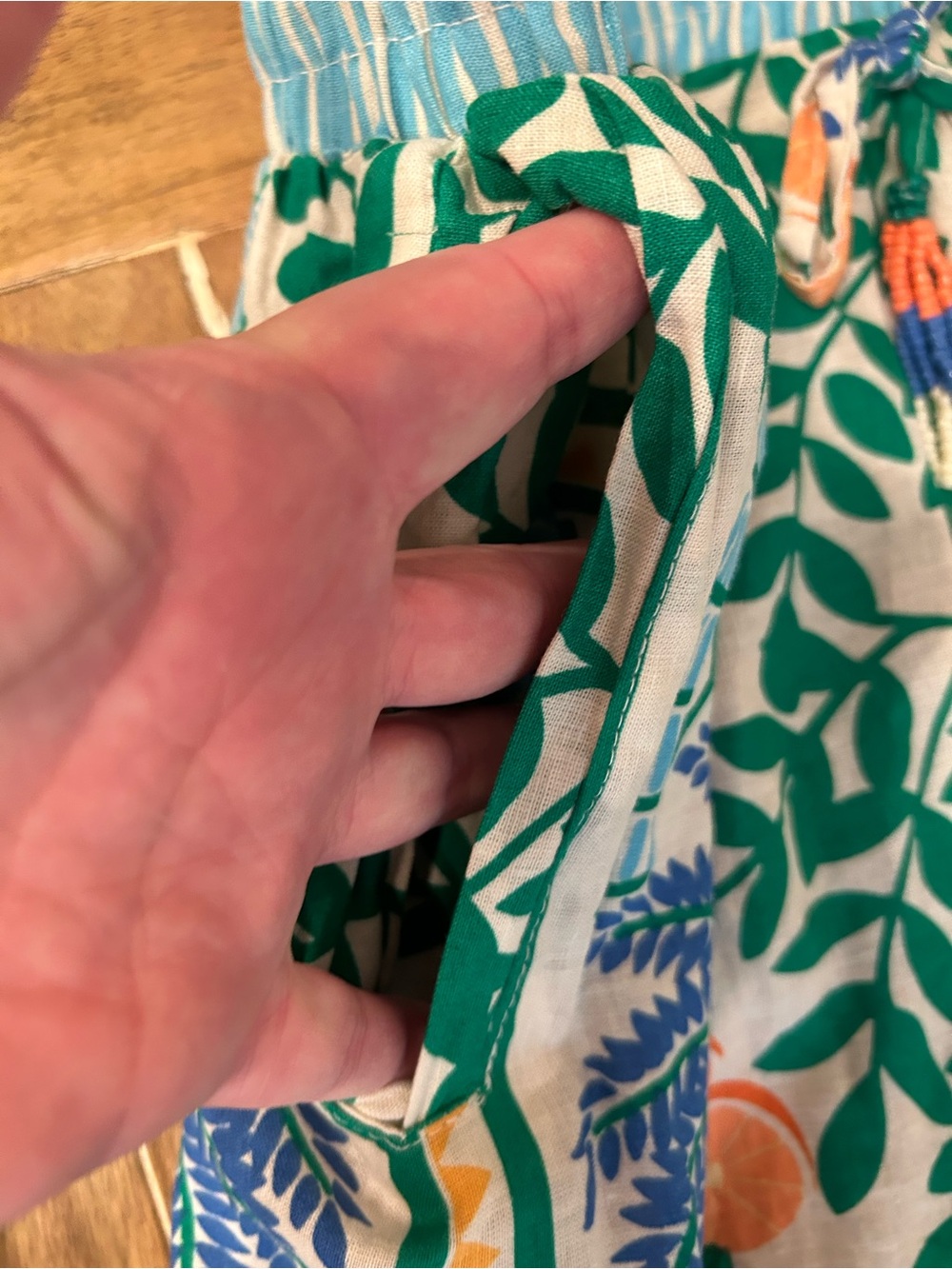 Tropical Orange Palm Two-Piece Set. C&C California. Large. - Picture 6 of 10